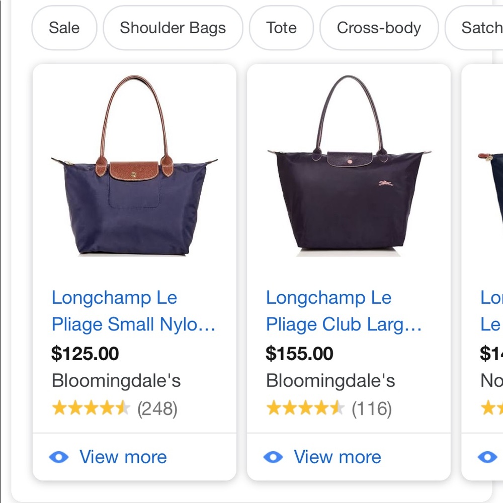 Longchamp medium navy tote